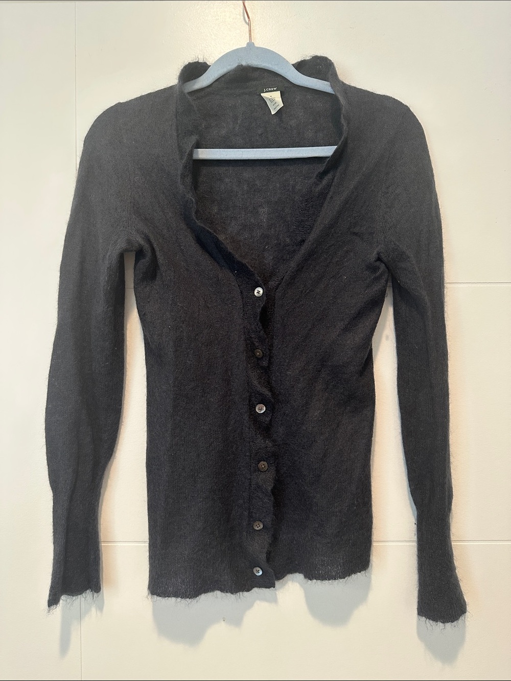J. Crew Black Lightweight Women's Button-Front Cardigan
